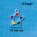 C2697 - Star - Stained Glass - Silver Charm